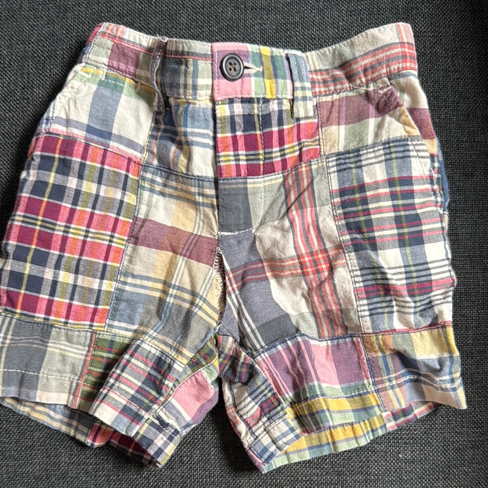 Ralph Lauren Red and Pink Shorts with Plaid Pattern